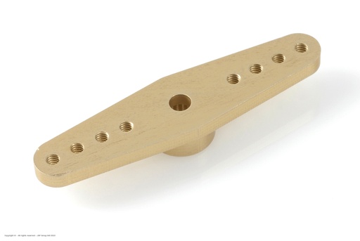 [ GF-3150-002 ] Precisie aluminium servo-arm - 7075 T-6 Alu. - Dubbel 46mm - 25T Futaba - 1 st 