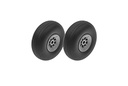 [ GF-3165-002 ] Vliegtuig wielen - Rubber met Nylon velg - 44mm - As Dia. 3mm - 2 st 