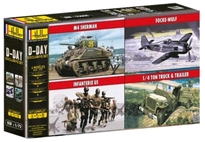 [ HE53008 ] Heller D-Day Sherman,FW,1/4T,Inf US   1/72