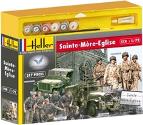 [ HE53004 ] Heller Ste Mere Egl. Gmc, Jeep, 2 Fig 1/72