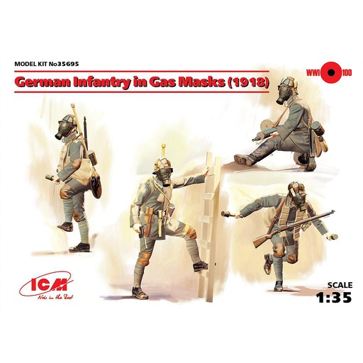 [ ICM35695 ] german infantry in gas masks 1918   1/35