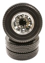 [ INC25544BLACK ] ALU REAR WHEEL + TIRE SET TAMIYA 1/14 