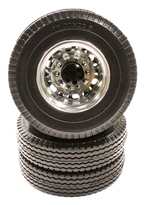 [ INC25544BLACK ] ALU REAR WHEEL + TIRE SET TAMIYA 1/14 