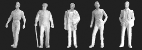 [ JTT97116 ] figuren mannen wit 5st 1/48