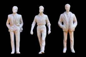 [ JTT97126 ]  JTT miniatuurfiguurtjes niet geschilderd (mannen) 1/24  3st