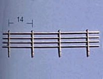 [ AE5604-11 ] reling 25 cm  11 mm hoogte met 4 dwarse gemonteerd 1st