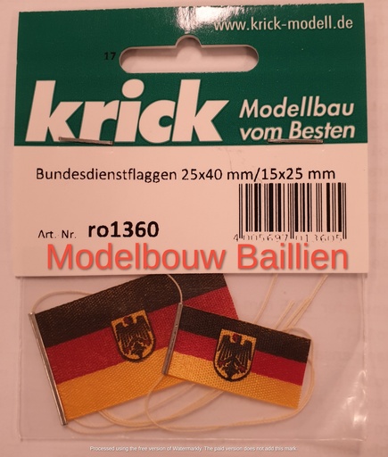 [ KRRO1360 ] Bundesdienstflaggen 25x40 mm/15x30 mm 