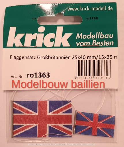 [ KRRO1363 ] Flaggensatz Großbritannien 25x40 mm/15x30 mm 